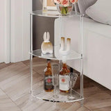 Maxbell Acrylic Corner Side Table Shelf Bedside Table 3 Tiers for Home Cafe Bathroom