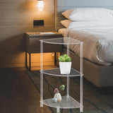 Maxbell Acrylic Corner Side Table Shelf Bedside Table 3 Tiers for Home Cafe Bathroom