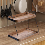 Maxbell 2 Tier Kitchen Counter Shelf Spice Jars Rack for Countertop Office Dorm Room Style A