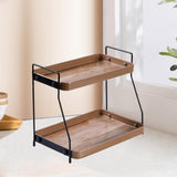 Maxbell 2 Tier Kitchen Counter Shelf Spice Jars Rack for Countertop Office Dorm Room Style A