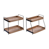 Maxbell 2 Tier Kitchen Counter Shelf Spice Jars Rack for Countertop Office Dorm Room Style A