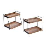 Maxbell 2 Tier Kitchen Counter Shelf Spice Jars Rack for Countertop Office Dorm Room Style A