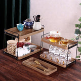 Maxbell 2 Tier Kitchen Counter Shelf Spice Jars Rack for Countertop Office Dorm Room Style A