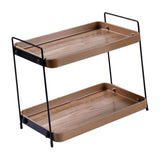 Maxbell 2 Tier Kitchen Counter Shelf Spice Jars Rack for Countertop Office Dorm Room Style B