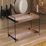 Maxbell 2 Tier Kitchen Counter Shelf Spice Jars Rack for Countertop Office Dorm Room Style B