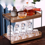 Maxbell 2 Tier Kitchen Counter Shelf Spice Jars Rack for Countertop Office Dorm Room Style B