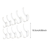 Maxbell 10Pcs Coat Hooks for Hanging Hat Rack Wall Mount for Office Bathroom Kitchen White