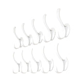 Maxbell 10Pcs Coat Hooks for Hanging Hat Rack Wall Mount for Office Bathroom Kitchen White