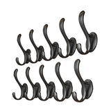 Maxbell 10Pcs Coat Hooks for Hanging Hat Rack Wall Mount for Office Bathroom Kitchen Black