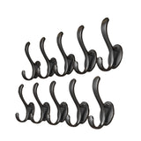Maxbell 10Pcs Coat Hooks for Hanging Hat Rack Wall Mount for Office Bathroom Kitchen Black