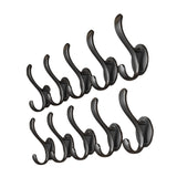 Maxbell 10Pcs Coat Hooks for Hanging Hat Rack Wall Mount for Office Bathroom Kitchen Black