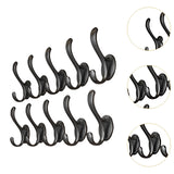 Maxbell 10Pcs Coat Hooks for Hanging Hat Rack Wall Mount for Office Bathroom Kitchen Black