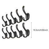 Maxbell 10Pcs Coat Hooks for Hanging Hat Rack Wall Mount for Office Bathroom Kitchen Black