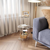 Maxbell Acrylic Side Table for Drink Coffee NightStand for Living Room Entrance Home Round