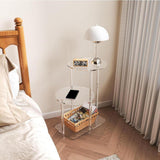 Maxbell Acrylic Side Table for Drink Coffee NightStand for Living Room Entrance Home Round