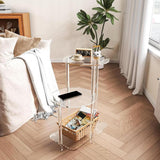 Maxbell Acrylic Side Table for Drink Coffee NightStand for Living Room Entrance Home Round