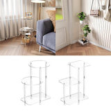 Maxbell Acrylic Side Table for Drink Coffee NightStand for Living Room Entrance Home Round