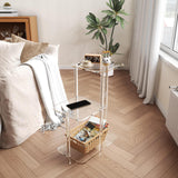 Maxbell Acrylic Side Table for Drink Coffee NightStand for Living Room Entrance Home Square