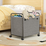 Maxbell Laundry Basket with Wheels Multiuse Storage Bin for College Bedroom Bathroom