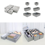 Maxbell 6x Drawer Organizer Storage Bins Closet Organization for Lingerie Bras Belts Wave Pattern Gray