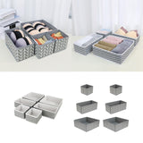 Maxbell 6x Drawer Organizer Storage Bins Closet Organization for Lingerie Bras Belts Wave Pattern Gray