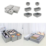 Maxbell 6x Drawer Organizer Storage Bins Closet Organization for Lingerie Bras Belts Wave Pattern Gray