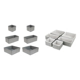 Maxbell 6x Drawer Organizer Storage Bins Closet Organization for Lingerie Bras Belts Wave Pattern Gray