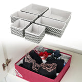 Maxbell 6x Drawer Organizer Storage Bins Closet Organization for Lingerie Bras Belts Wave Pattern Gray