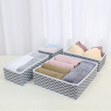 Maxbell 6x Drawer Organizer Storage Bins Closet Organization for Lingerie Bras Belts Wave Pattern Gray