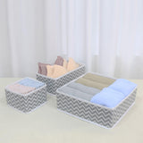 Maxbell 6x Drawer Organizer Storage Bins Closet Organization for Lingerie Bras Belts Wave Pattern Gray