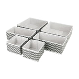 Maxbell 6x Drawer Organizer Storage Bins Closet Organization for Lingerie Bras Belts Wave Pattern Gray