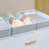 Maxbell 6x Drawer Organizer Storage Bins Closet Organization for Lingerie Bras Belts Wave Pattern Gray