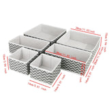 Maxbell 6x Drawer Organizer Storage Bins Closet Organization for Lingerie Bras Belts Wave Pattern Gray