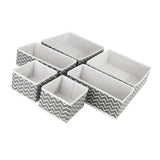 Maxbell 6x Drawer Organizer Storage Bins Closet Organization for Lingerie Bras Belts Wave Pattern Gray