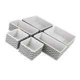 Maxbell 6x Drawer Organizer Storage Bins Closet Organization for Lingerie Bras Belts Wave Pattern Gray