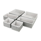 Maxbell 6x Drawer Organizer Storage Bins Closet Organization for Lingerie Bras Belts Wave Pattern Gray
