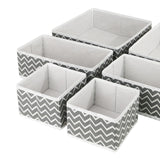 Maxbell 6x Drawer Organizer Storage Bins Closet Organization for Lingerie Bras Belts Wave Pattern Gray