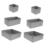 Maxbell 6x Drawer Organizer Storage Bins Closet Organization for Lingerie Bras Belts Branch Gray