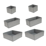 Maxbell 6x Drawer Organizer Storage Bins Closet Organization for Lingerie Bras Belts Branch Gray