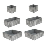 Maxbell 6x Drawer Organizer Storage Bins Closet Organization for Lingerie Bras Belts Branch Gray