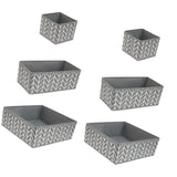 Maxbell 6x Drawer Organizer Storage Bins Closet Organization for Lingerie Bras Belts Branch Gray