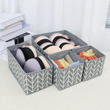 Maxbell 6x Drawer Organizer Storage Bins Closet Organization for Lingerie Bras Belts Branch Gray
