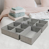Maxbell 4 Pieces Drawer Organizer Practical Closet Organization for Belts Socks Bras Gray