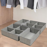 Maxbell 4 Pieces Drawer Organizer Practical Closet Organization for Belts Socks Bras Gray