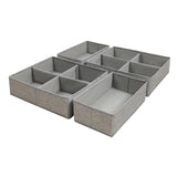 Maxbell 4 Pieces Drawer Organizer Practical Closet Organization for Belts Socks Bras Gray