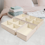 Maxbell 4 Pieces Drawer Organizer Practical Closet Organization for Belts Socks Bras Beige