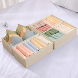 Maxbell 4 Pieces Drawer Organizer Practical Closet Organization for Belts Socks Bras Beige