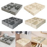 Maxbell 4x Underwear Socks Storage Boxes Drawer Organizer for Underwear Bra Lingerie height 10cm grey