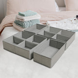 Maxbell 4x Underwear Socks Storage Boxes Drawer Organizer for Underwear Bra Lingerie height 10cm grey
