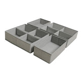 Maxbell 4x Underwear Socks Storage Boxes Drawer Organizer for Underwear Bra Lingerie height 10cm grey